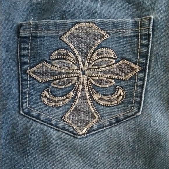 Baccini Capri Jeans Sz. 8 Ornate Pockets - Picture 3 of 8